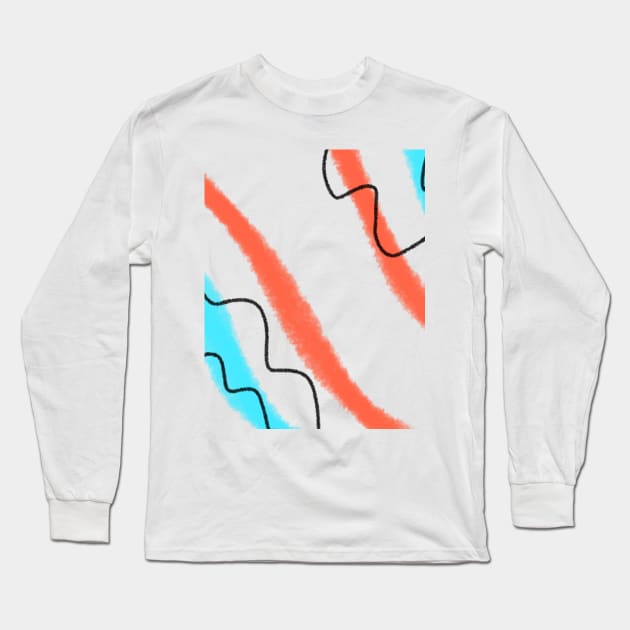 Blue red watercolor abstract art Long Sleeve T-Shirt by Artistic_st